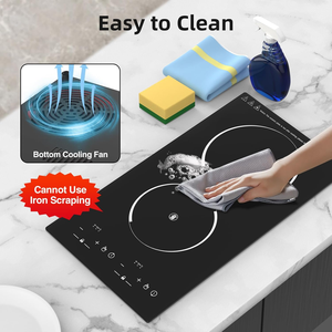 Penanak induksi ganda, pintar, 10 tingkat daya, kontrol sentuh 110V 220V mati otomatis untuk dapur Modern - Product Image 5