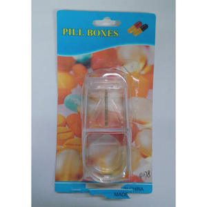 Boîte à pilules portable en plastique transparent avec coupe-pilules, étui de rangement et de distribution de médicaments, couleur unie, fabriqué en Chine - Product Image 4