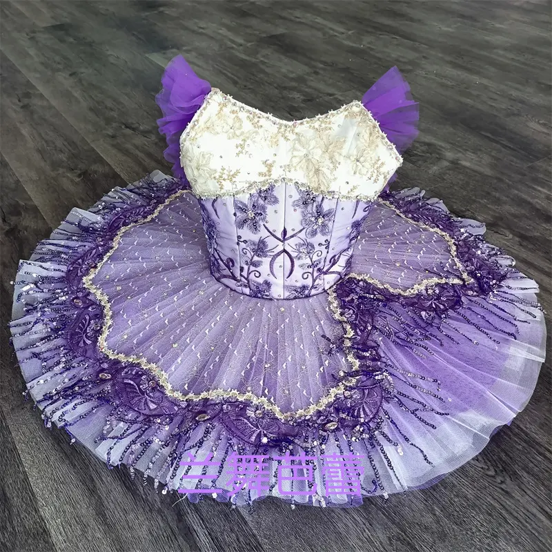 Nouveaux modèles de haute qualité 12 couches taille personnalisée enfants filles femmes adulte violet Performance professionnel Ballet danse Tutu Costumes