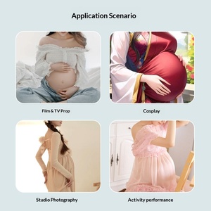Disfraz de vientre de embarazada de silicona de simulación Hange, invisible, transpirable, con velcro, para mujeres embarazadas, accesorios para sesiones de fotos - Product Image 4