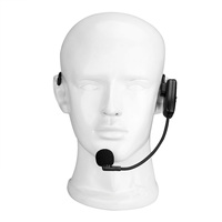 Microphone-casque sans fil 2,4 GHz, émetteur-récepteur noir, accessoire audio-vidéo professionnel pour réunions et conférences en extérieur