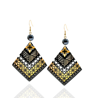 Boucles d'Oreilles Plage Bohème Hawaïennes Polynésiennes Bijoux de Mode en Acétate Acrylique Style Tribal pour Femmes Filles Cadeaux