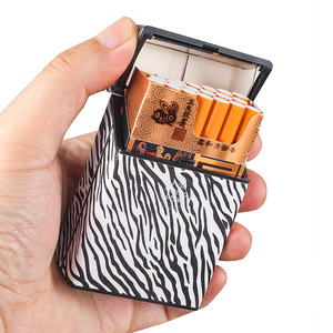 Boîte à cigarettes en plastique à motifs zébrés <span class=keywords><strong>de</strong></span> 20 épaisses, étui à cigarettes masculin anti-pression et anti-humidité à boucle d'emballage entier - Product Image 4