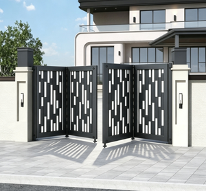 Puerta Plegable de Seguridad Automática de Alta Calidad, de Aleación de Aluminio, para Uso Escolar, Diseño Exterior Duradero de Dos Hojas, Color Gris Moderno - Product Image 5