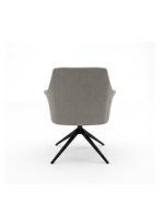 Fauteuil d'appoint moderne rembourré avec accoudoirs, fauteuil lounge en tissu pour salon, pieds en métal noir
