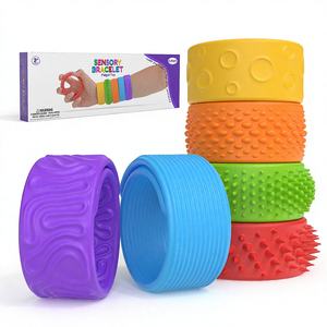 6 Pack Texturé Silicone Slap Bracelets Sensory Fidget Jouets pour Enfants Autisme Besoins Spéciaux Adultes pour Bureau Bureau Fête Nouveautés - Product Image 1