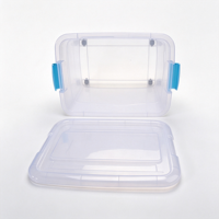 Vente flash - Boîte de rangement en plastique transparente de 70 L, bac de rangement rectangulaire pour la maison, le bureau, vente en gros