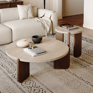 <span class=keywords><strong>Table</strong></span> basse en bois de luxe moderne plateau rond en bois massif pour la maison <span class=keywords><strong>table</strong></span> basse de salon - Product Image 1