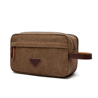 Dompet koin portabel kapasitas besar, wadah penyimpanan perlengkapan mandi banyak kompartemen, tas kosmetik perjalanan & kantor