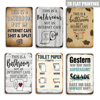 Divertido Letrero Metálico para Baño, Decoración de Pared con Etiqueta de Papel Higiénico en Varios Estilos para Baño de Estilo Rústico