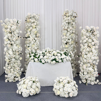 Fleurs artificielles géantes blanches sur mesure, fabriquées à la main, de luxe, pour la décoration de fond de mariage haut de gamme