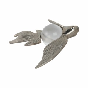 Scultura moderna di pesce con perla per decorazione di casa, bagno, ufficio, soggiorno. - Product Image 6