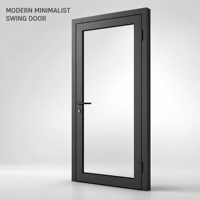 Porte à battant en verre encadrée de métal, taille personnalisable, pour salle de bain d'hôtel, différents projets de bâtiments commerciaux
