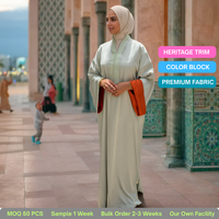 Robe Abaya Modeste Grande Taille Personnalisée en Polyester Style Kaftan Manches Chauve-Souris Logo Faible MOQ Vente en Gros OEM ODM Ensemble pour Femmes Musulmanes en Gros