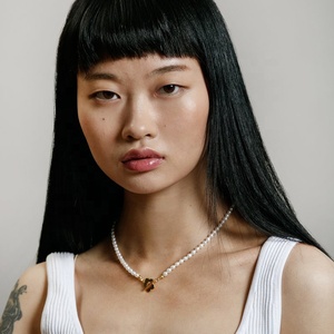 Oro Vermeil 925 Sterling Silver acqua dolce <span class=keywords><strong>margherita</strong></span> perla <span class=keywords><strong>collana</strong></span> di moda - Product Image 4