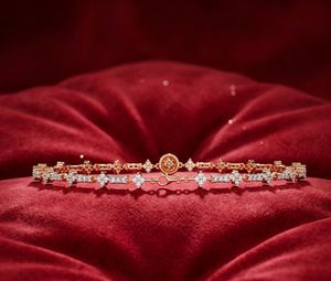 Classic <b>White</b> Gold Plated Chain <b>Bracelet</b> with Round Brilliant Cut Diamond Claw Setting for Women Engagement Christian Jewelry - Product Image 3