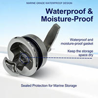 Loquet de porte de cabine de bateau en acier inoxydable 316 de qualité marine avec trou de serrure dissimulé et poignée rotative ergonomique