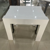 Table de salle à manger console rectangulaire moderne en bois blanc laqué, pliable et extensible, 6-8 places, pour appartement, fête, hôtel, salon