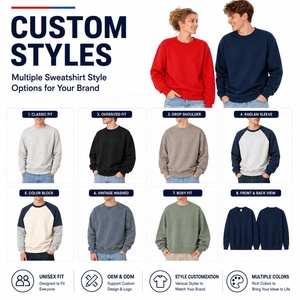 Custom Logo Unisex Crewneck Autumn Knitted Sweatshirt Premium Soft Pullover Blank Printing Team Uniform ODM Bulk Wholesale - Product Image 4