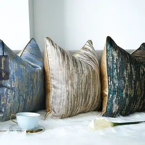 Kare soyut tasarım jakarlı yastık kılıfı lüks Modern atmak yastık örtüsü dekoratif yastık kanepe oturma odası için 20 inç