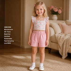 Ensembles 2 Pièces Mode Été pour Jeunes Filles, Nouveau T-shirt à Fleurs Imprimées et Jupe à Nœud, Tenue Bébé 2 Pièces - Product Image 1