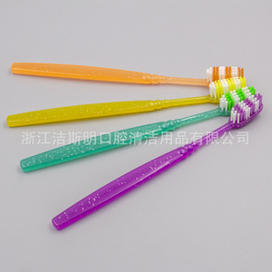 Brosse à dents manuelle transparente personnalisée avec poignée en PP et paillettes, JSM10060, pour adultes, nettoyage des dents coloré - Product Image 1