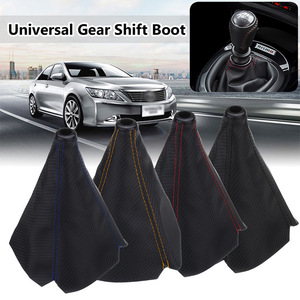 Funda para Palanca de Cambios de Coche, Fibra de Carbono, Universal, Negro con Costuras Azules, Diseño Ergonómico - Product Image 4