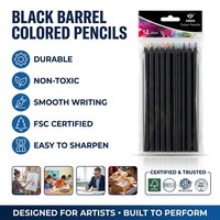 Crayons à fleurs en bois noir en coffret