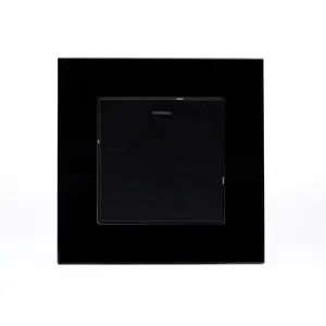 Tempered glass plate 1 gang 1 way 2 way light switch with LED indicator Black Gold White Grey 220V light switch