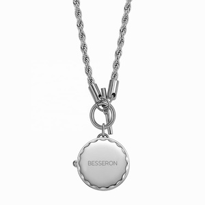 Collier et montre pour femme en acier inoxydable 316L de 18 mm, bijoux tendance 2023, ensemble pour filles, montre à chaîne, cadeau élégant - Product Image 5