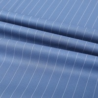 Tissu de chemise rayé teint en fil à motif de rayures à 4 voies en polyester 100D à haute élasticité