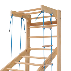 Aire de jeux intérieure pour enfants bébé enfants cadres d'escalade en bois massif ensemble de jouets avec toboggan en bois balançoire escalade - Product Image 5