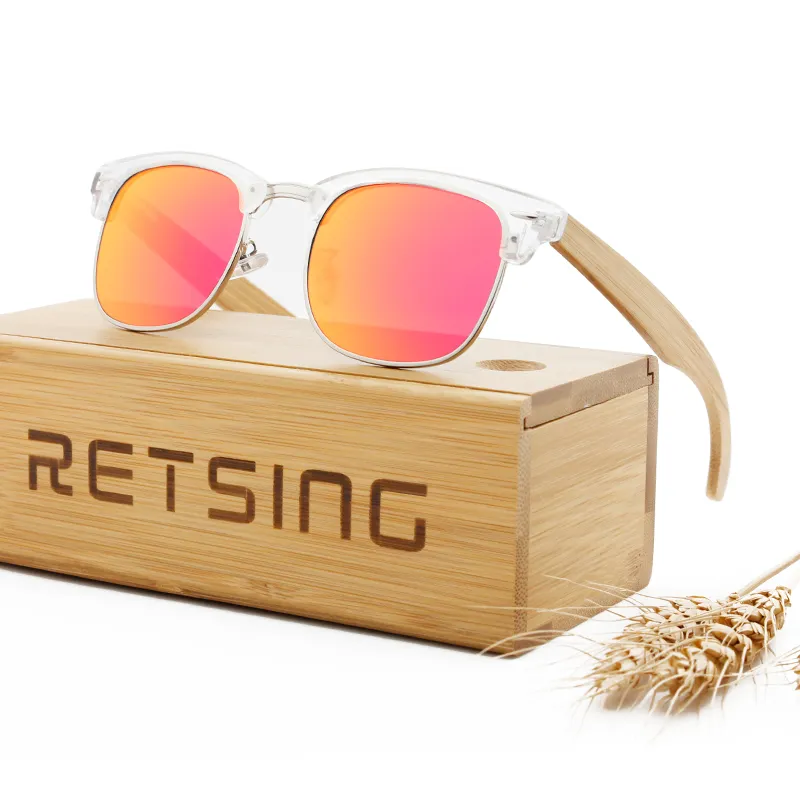 Mode Holz Sonnenbrille Custom Brand Logo Unisex Polarisierte Bambus Sonnenbrille Hochwertige Brille