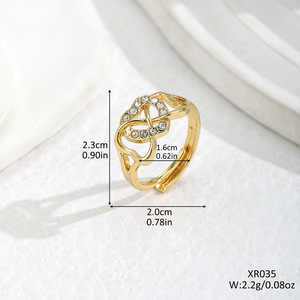 Heart Shape Alloy <b>Ring</b> With Pave Setting Stones <b>Silver</b> Gold Color Unisex Fashion Jewelry Gift For Women <b>Men</b> - Product Image 2