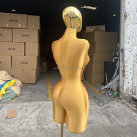 Mannequin de taille plus pour femme, robe de mariée brésilienne courbe en tissu BBL, demi-corps, sexy, grande poitrine, fesses, hauteur réglable