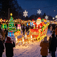 Grandes lanternes de Noël commerciales, décorations lumineuses en forme de tunnel et arches de Père Noël pour les événements festifs