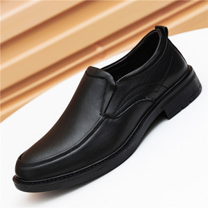 Men Genuine Leather Square Toe Oxfords Soft Sole Office Business <b>Dress</b> Shoes - Product Image 3