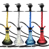 Russie Offre Spéciale luxe à la mode Portable tige en alliage d'aluminium narguilé Chicha ensemble haute qualité 4 couleurs Shisha narguilés avec boîte-cadeau