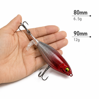 Leurre de pêche flottant LUSHAZER Spin Tail Topwater 80mm 90mm, leurre dur avec hélice rotative pour achigan, brochet, perche, truite