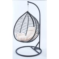 2023 Hotsell Vente en gros pliable oeuf chaise jardin hamac Patio rotin osier balançoire suspendus pliant oeuf chaises avec support en métal