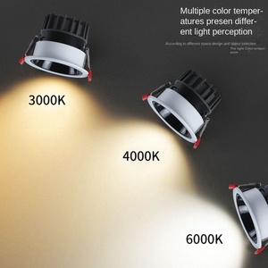 Luz descendente LED regulable de techo comercial para interior IP20 7W 8W 12W 15W 20W CCT montada empotrada para uso comercial - Product Image 4