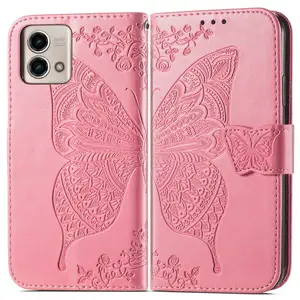 Vente en gros de haute qualité étui en cuir étui portefeuille motif papillon dragonne pour motorola g stylus 5g étui de téléphone