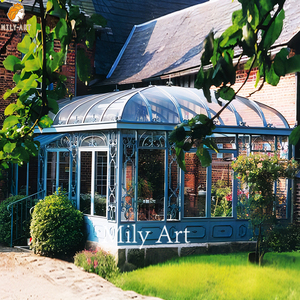 <span class=keywords><strong>Maison</strong></span> d'extérieur de style européen Joint métallique Véranda Maisons en verre Gazebo en fer forgé - Product Image 2