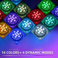 Lampe de piscine solaire DC IP68 RGB blanc chaud, bande détachable, intensité réglable, télécommande, couleurs changeantes, transparente, pour la nuit