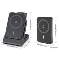4-In-1 Dual Magnetische Beugel Snel Draadloos Opladen Power Bank Opvouwbare Afneembare Functie Smart Mobiele Telefoons Houder Klok
