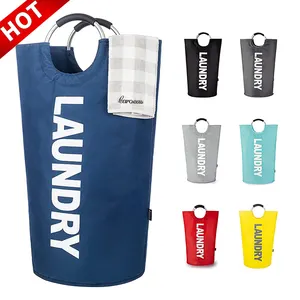 Custom Logo Waterproof 82l Large Double Layer Dirty Clothes Foldable Collapsible Hampers Storage Laundry Basket