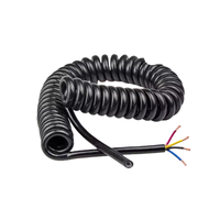 Câble d'alimentation spiralé rétractable 8 broches 300V ROUSHENG de qualité supérieure, conducteur en cuivre 4-5 brins, isolation PE, haute élasticité