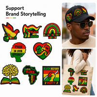 8 pièces de patchs thermocollants et badges brodés Pan-africains pour le Mois de l'Histoire des Noirs, pour vêtements, autocollants DIY et accessoires afrocentriques