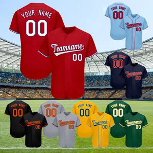 Chemise de sport de style Hip Hop pour jeunes de haute qualité Version de la ville Maillot de baseball avec maille imprimée Polyester Sublimation Logo Number - Product Image 2