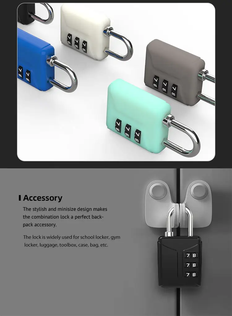 Waterproof Combination Padlock Travel Luggage Lock Code Dial lock Light weight for Suitcase Backpack Gym